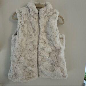 Nicole Miller - Vest Reversible Faux Fur Ivory Size Small Women’s